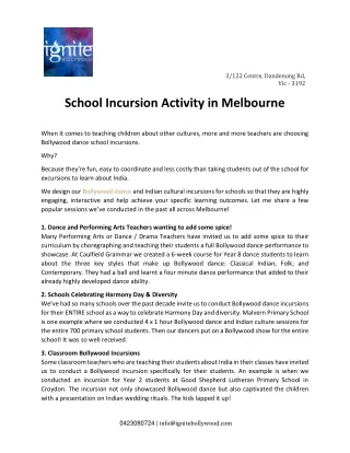 School Incursion Activity in Melbourne