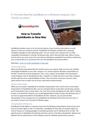 if i formerly have my quickbooks on a windows
