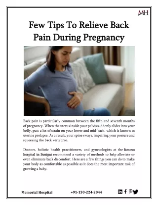 Few Tips To Relieve Back Pain During Pregnancy
