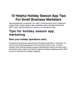 10 helpful holiday season app tips for small