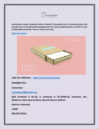 Pabrik Box Jakarta | Customboxid.com