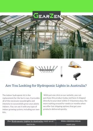 Are you looking for hydroponic lights in Australia