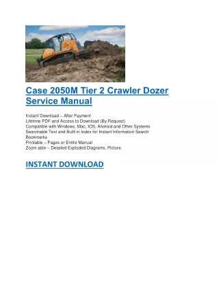 case 2050m tier 2 crawler dozer service manual
