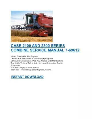 case 2100 and 2300 series combine service manual
