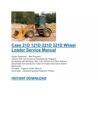 case 21d 121d 221d 321d wheel loader service