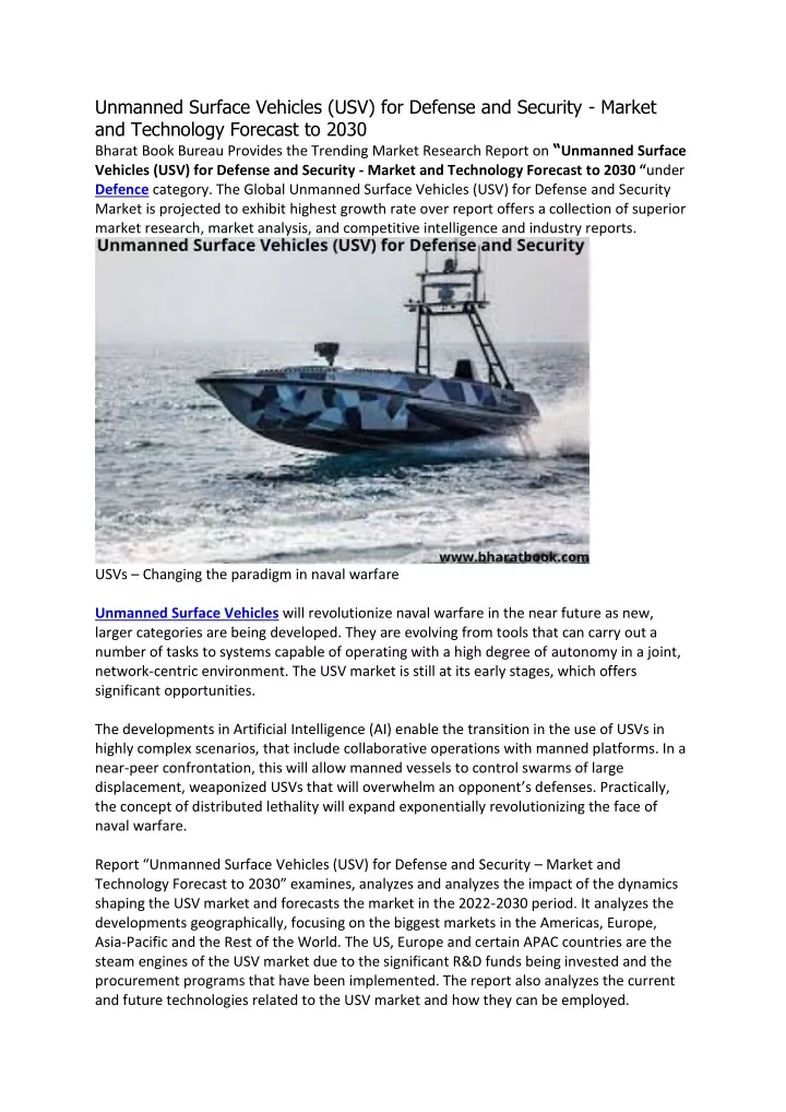 unmanned surface vehicles usv for defense