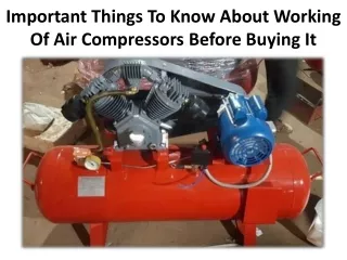 important things to know about working of air compressors before buying it