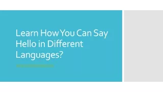 learn how you can say hello in different languages