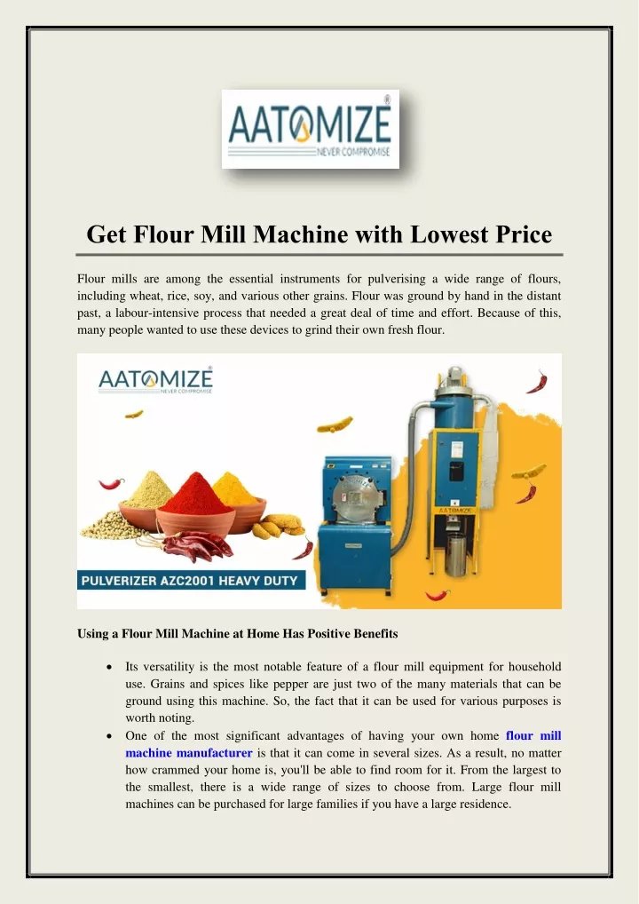get flour mill machine with lowest price