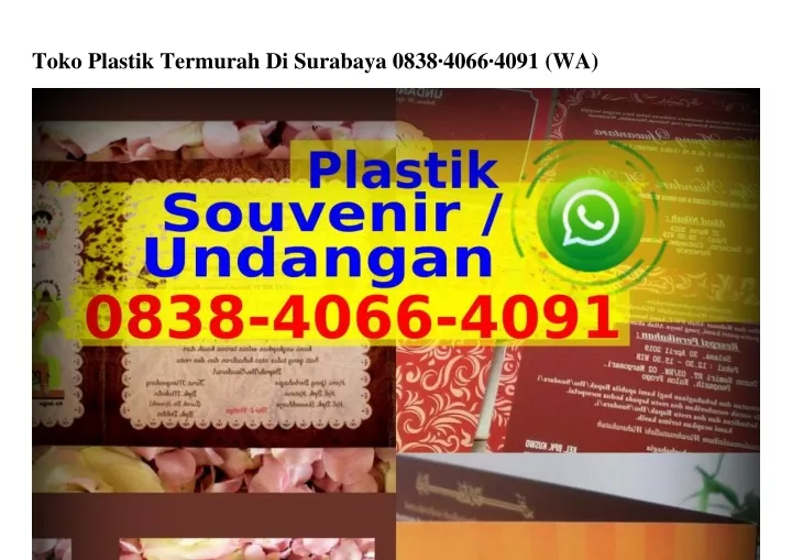 toko plastik termurah di surabaya 0838 4066 4091