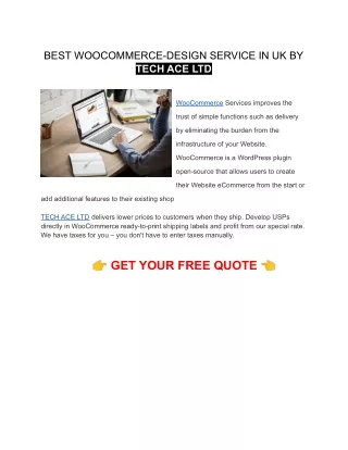 BEST WOOCOMMERCE-DESIGN SERVICE IN UK