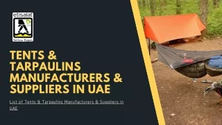 List of Tents & Tarpaulins Manufacturers & Suppliers in UAE