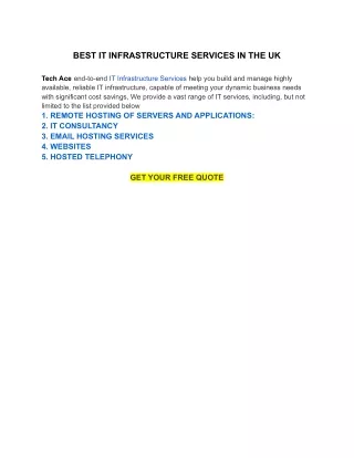 BEST IT INFRASTRUCTURE SERVICES IN THE UK