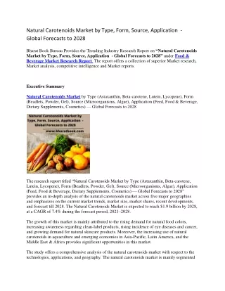 natural carotenoids market by type form source