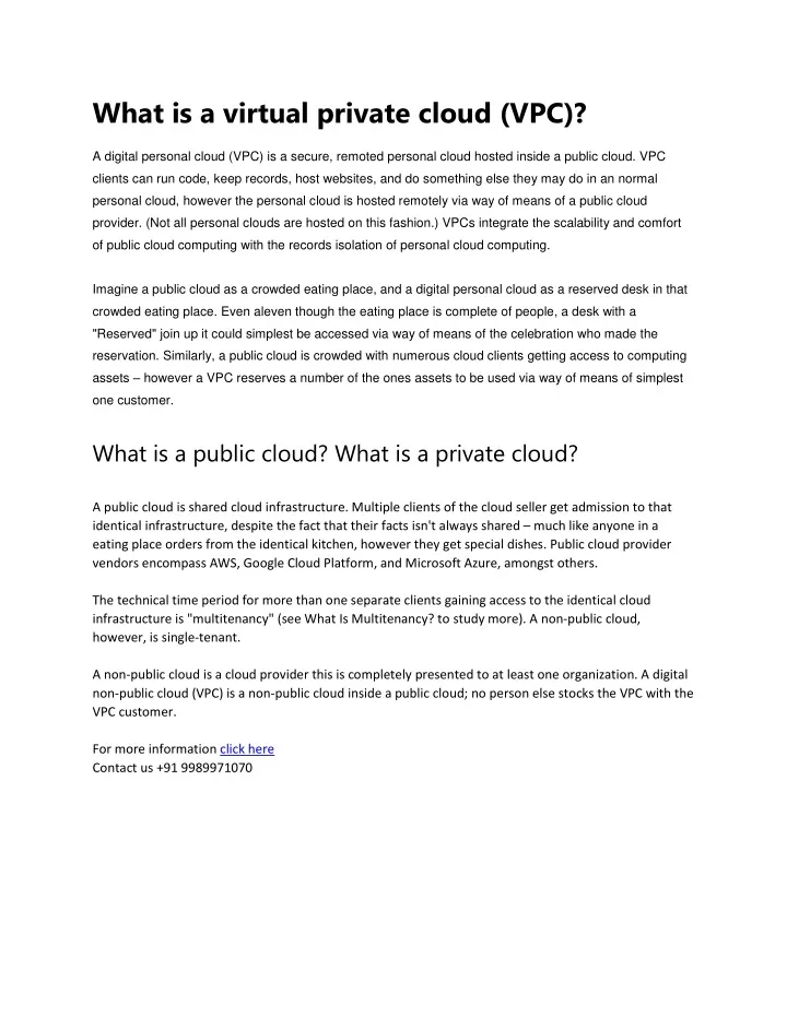 what is a virtual private cloud vpc