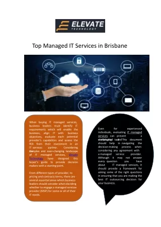 t o p manag ed i t s e rvices in bri sbane
