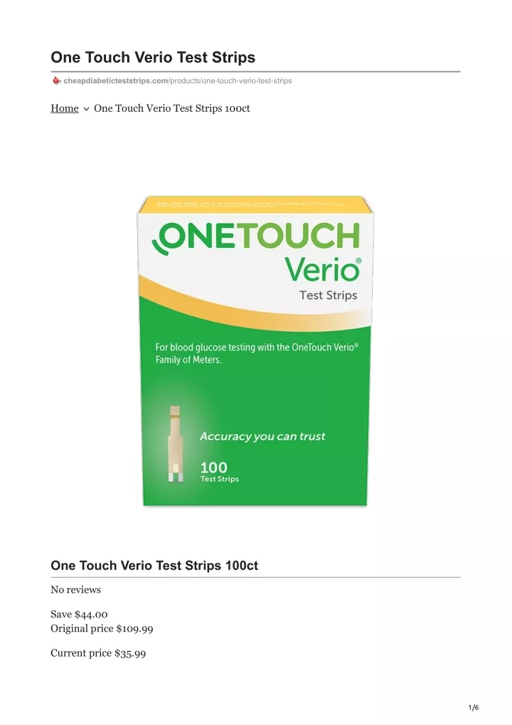 one touch verio test strips