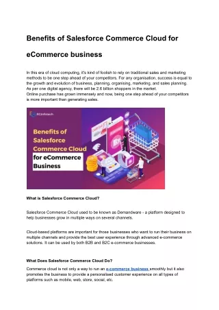 benefits of salesforce commerce cloud for