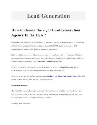 Top Lead Generation Company In New Jersey