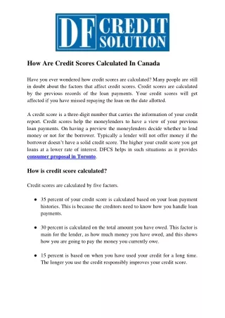 How Are Credit Scores Calculated In Canada