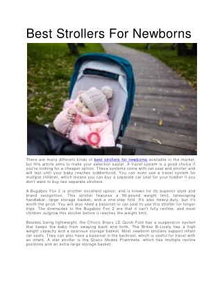 Best Strollers For Newborns