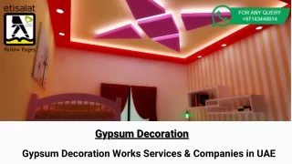 Gypsum Decoration Services & Companies in UAE | Gypsum Works