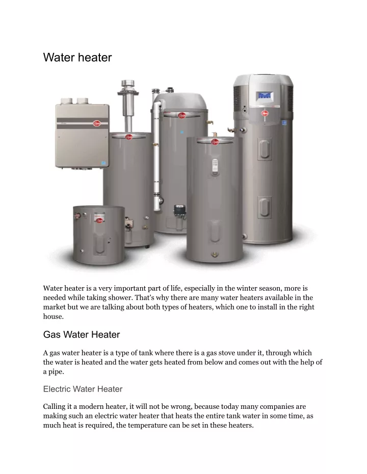 water heater