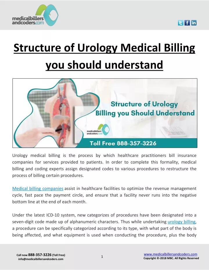 structure of urology medical billing you should