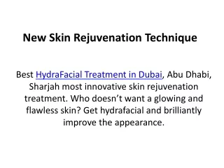 new skin rejuvenation technique