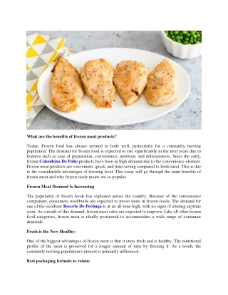 what are the benefits of frozen meat products