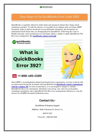 easy steps to fix quickbooks error code 5502