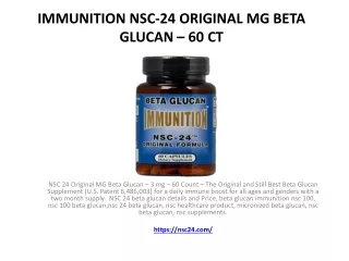 IMMUNITION NSC-24 ORIGINAL MG BETA GLUCAN – 60