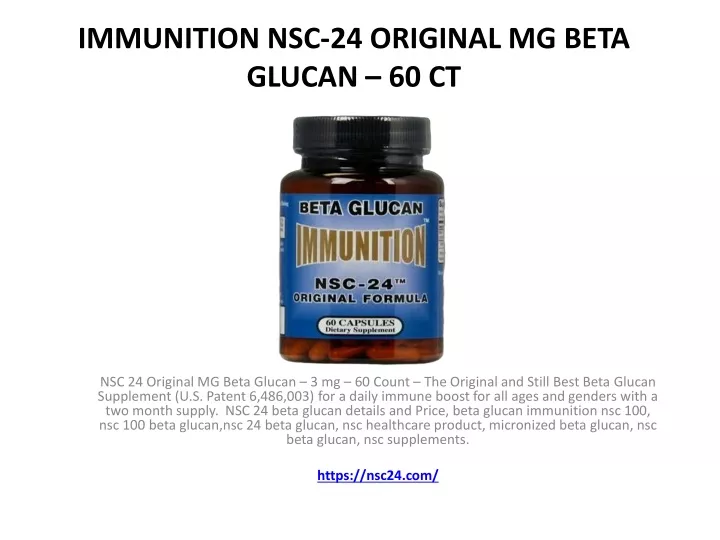 immunition nsc 24 original mg beta glucan 60 ct