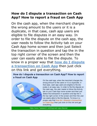 how do i dispute a transaction on cash
