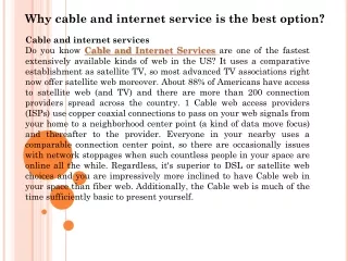 cable and Internet service
