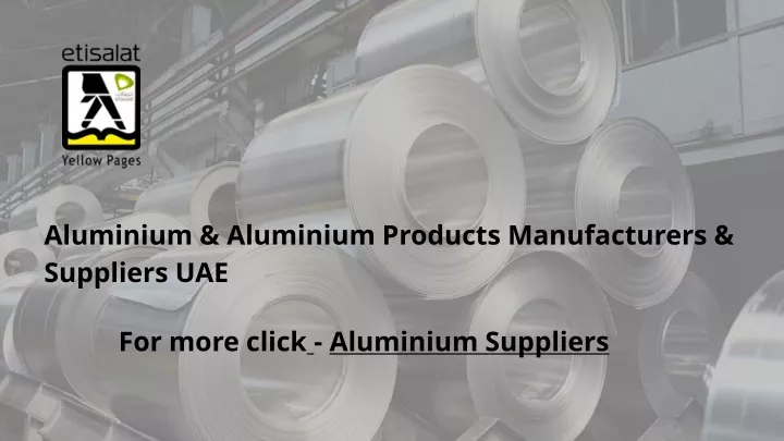 aluminium aluminium products manufacturers
