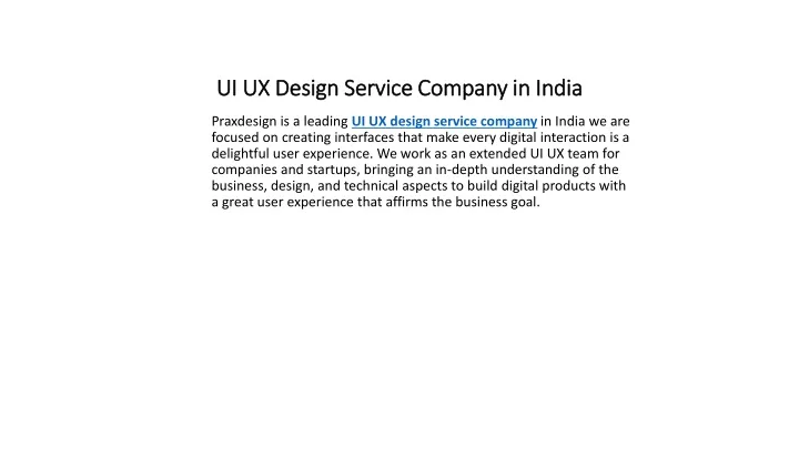 ui ux design service company in india