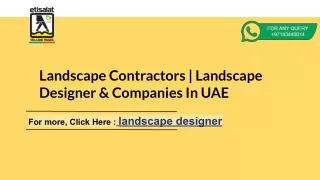 Landscape Contractors | Landscape Designer & Companies In UAE