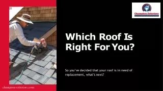 Which Roof Is Right For Your You