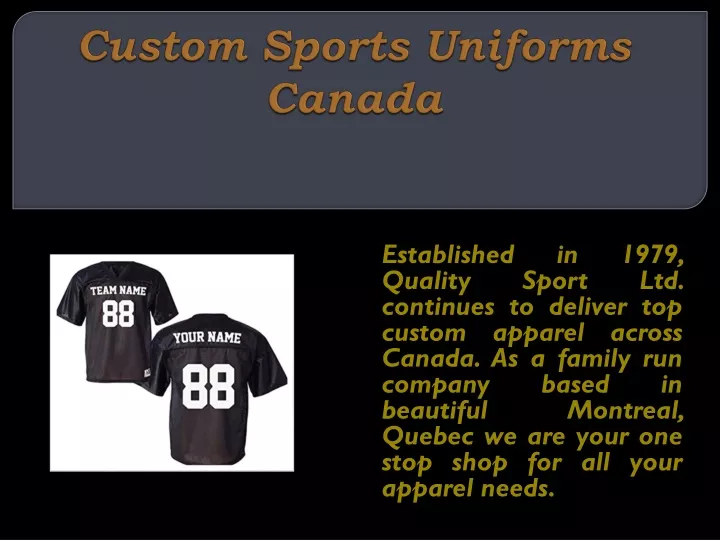 custom sports uniforms canada