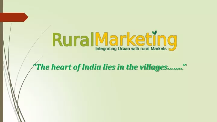 the heart of india lies in the villages