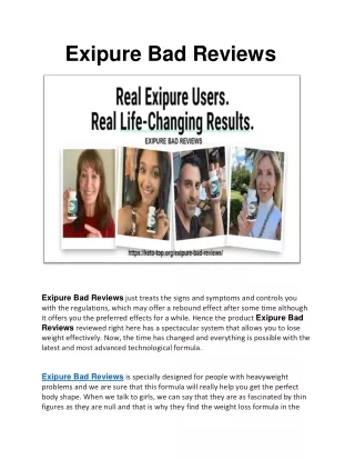 Exipure Bad Reviews