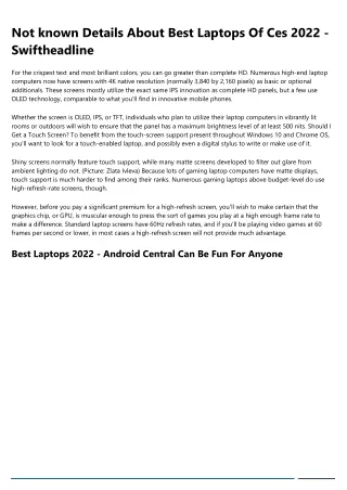 not known details about best laptops of ces 2022