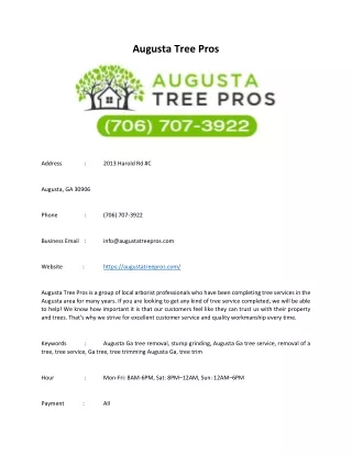 augusta tree pros