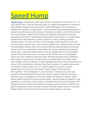 speed hump
