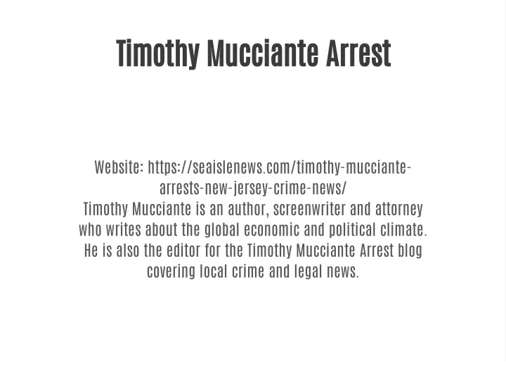 timothy mucciante arrest