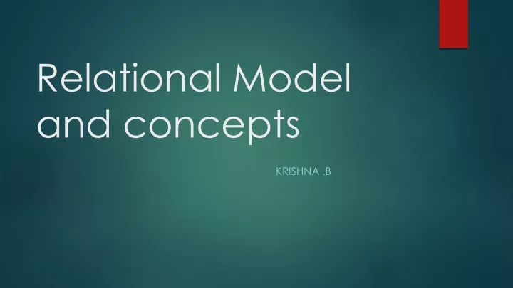 PPT - Relational Model And Concepts PowerPoint Presentation, Free ...