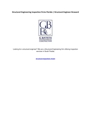 structural engineering inspection firms florida