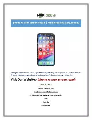 iphone xs max screen repair mobilerepairfactory