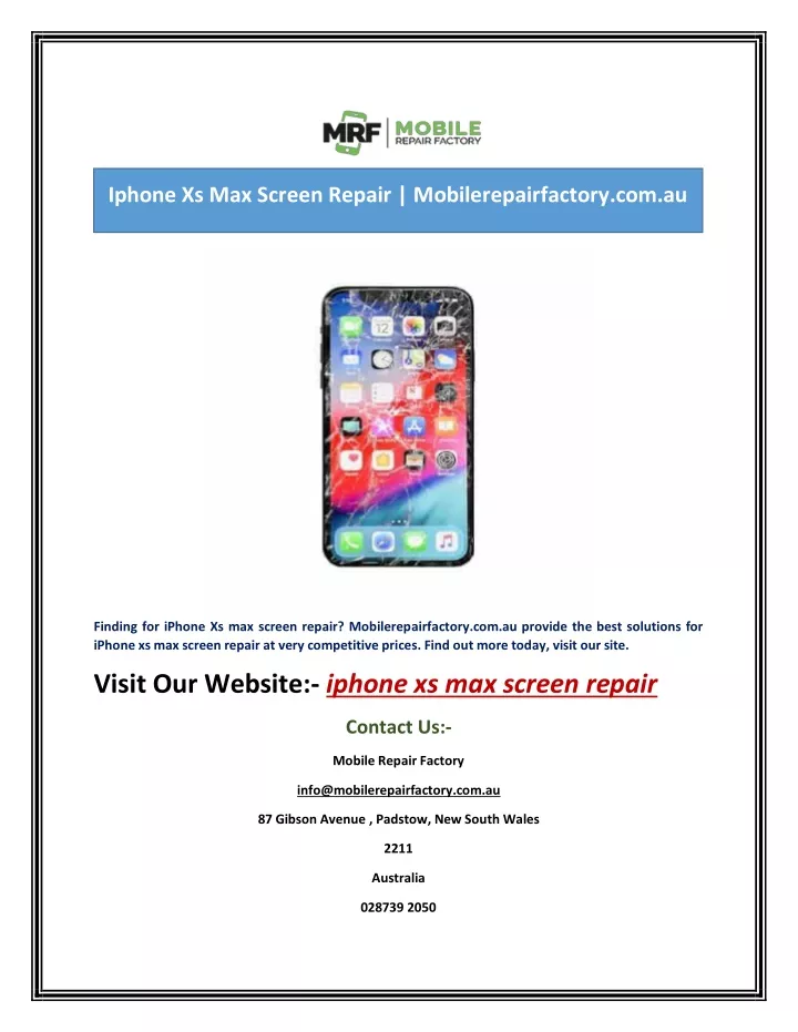 iphone xs max screen repair mobilerepairfactory